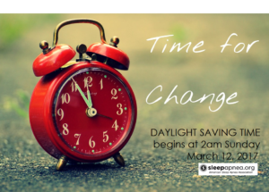 Daylight Saving Time reminder from the American Sleep Apnea Association