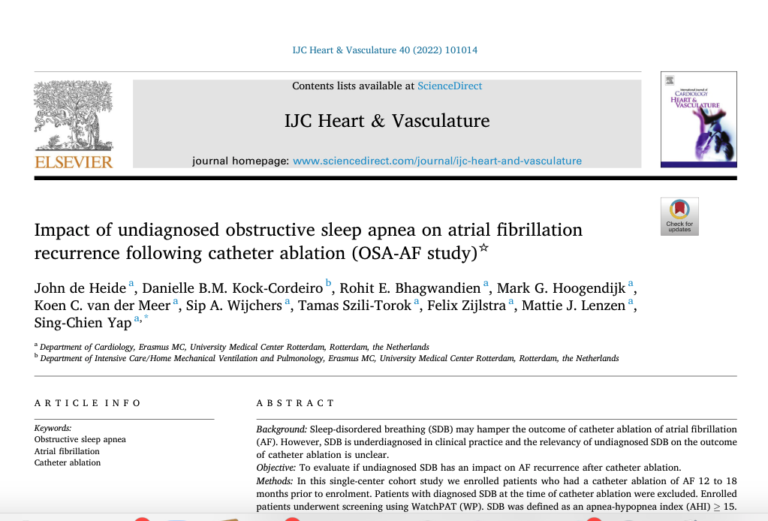 Atrial Fibrillation Recurrence Is Linked to Sleep Disordered Breathing