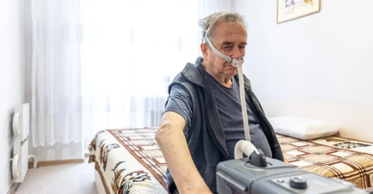 Man wearing a CPAP mask